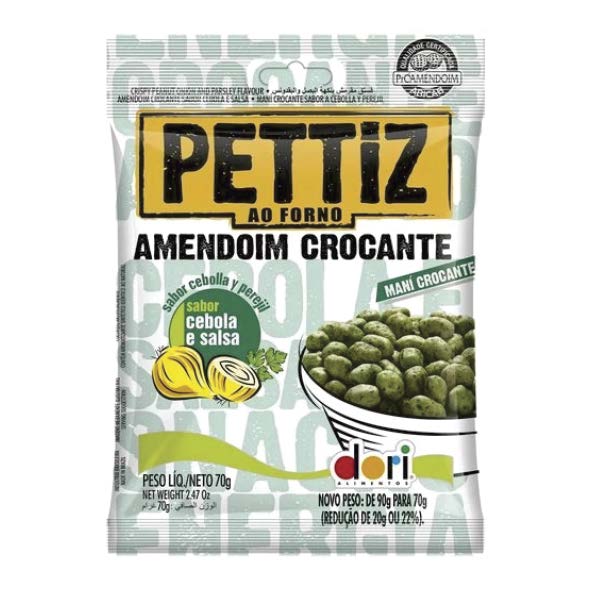 AMENDOIM CROC CEBOLA SALSA 70G PETTIZ